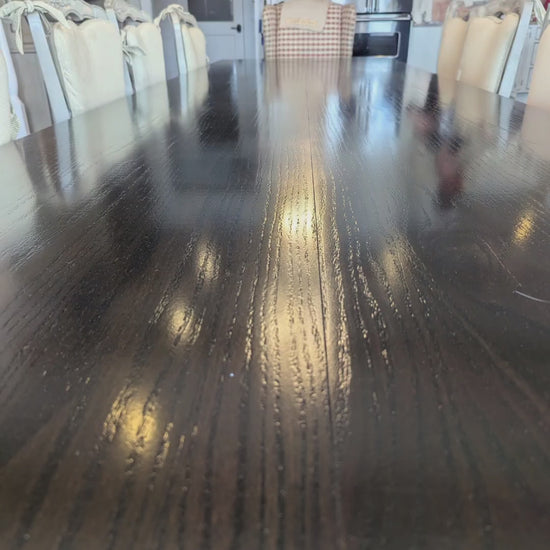 Modern Stained Red Oak Dining Table Seats 12 People